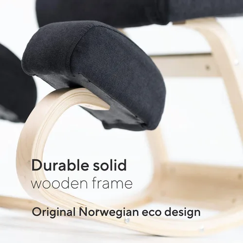 Vista 8 de Silla ergonómica de rodillas con acolchado extra, soporte de postura, cómoda silla de escritorio, taburete mecedor en ángulo y asiento