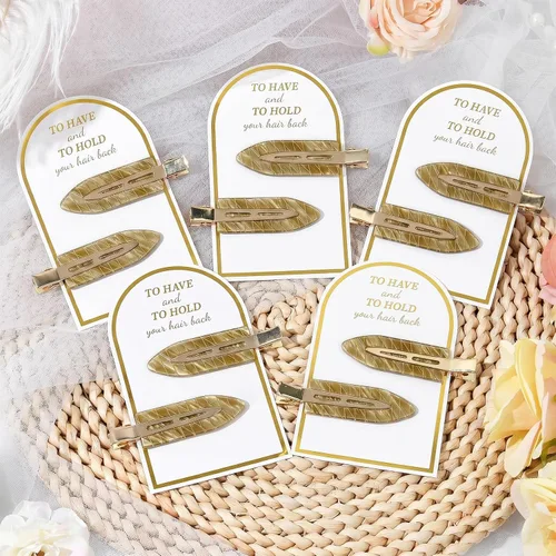 Vista 6 de 20 pinzas para el cabello de dama de honor, sin doblar, accesorios para el cabello de dama de honor, regalos de maquillaje, color marrón ámbar Ámbar