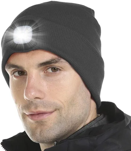 Vista 20 de Tutuko Gorro unisex con luz, gorro LED recargable por USB, sombrero LED con linterna, regalos para hombres, mujeres, papá