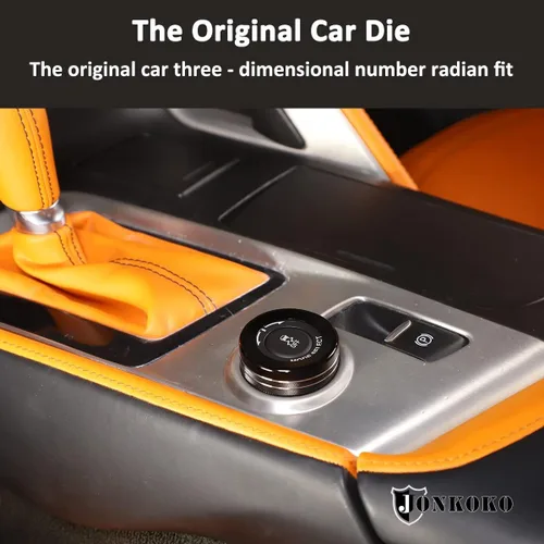Vista 3 de Cubierta de aleación para botón de consola central para interior de automóvil, compatible con Chevrolet Corvette C7 2014-2019 para modo de Negro