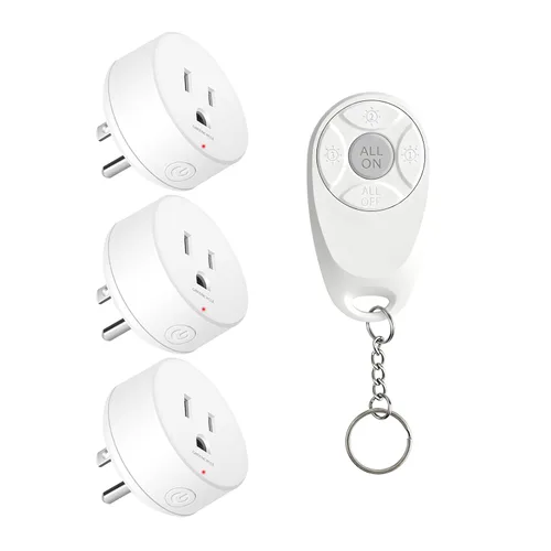 Vista 10 de Toma de control remoto, interruptor de luz y enchufe remoto greencycle con interruptor de luz inalámbrico, rango de 500 pies, no necesita cableado