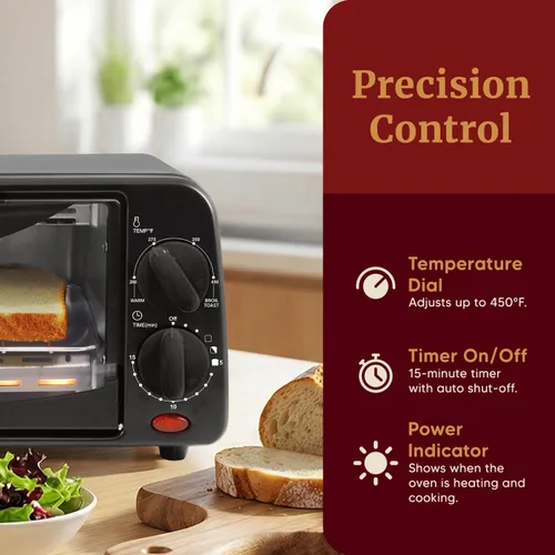 Vista 4 de Elite Gourmet ETO236 - Horno tostador compacto de 2 rebanadas