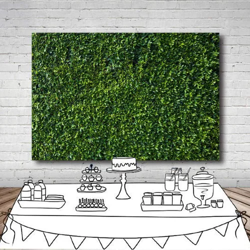 Vista 7 de Fondo de fotografía de hojas verdes, telón de fondo de hierba, pared, vegetación, safari, decoración de fiesta, sesión de fotos, recién nacido, baby