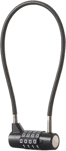 Vista 9 de Candado de combinación con cable de 4 dígitos y cable duradero de 3.5" ideal para casilleros, gimnasio, puerta, valla, caja de herramientas, funda