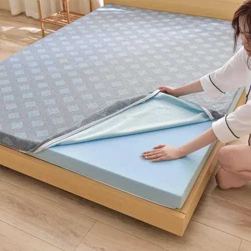 Vista 18 de Cubrecolchón de espuma viscoelástica de gel, protector de colchón refrescante, cubrecolchón de cama con infusión de gel con funda extraíble lavable