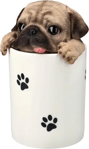 Vista 3 de Pacific Giftware Figura de Pug como caja de golosinas, almacenamiento para aperitivos y recompensas para perros, decoración de figuras