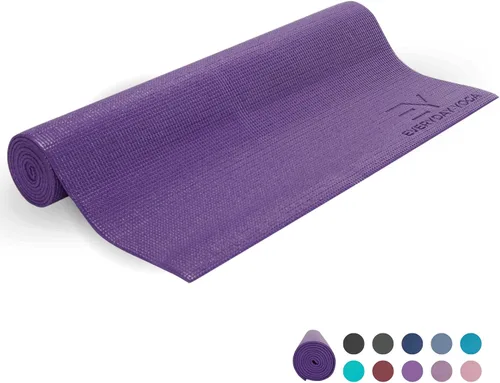 Vista 12 de Everyday Yoga Estera Deluxe, espaciosa de 72"x24" antideslizante para cómodos entrenamientos en casa, extra gruesa de 3-5mm