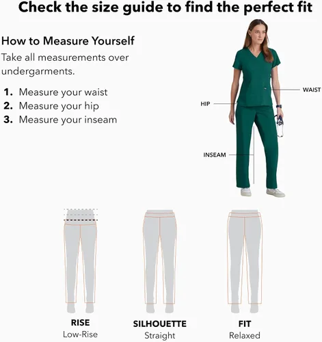 Vista 6 de BARCO Grey's Anatomy - Pantalón médico Mia para mujer, cintura elástica en la espalda, pantalones médicos de pierna baja para mujer Bahama