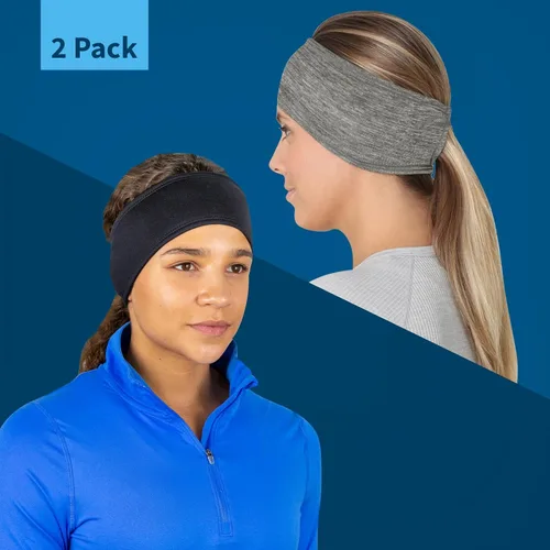 Vista 18 de TrailHeads - Diadema para mujer, diseño de cola de caballo, con banda para la oreja que absorbe la humedad, ideal para correr