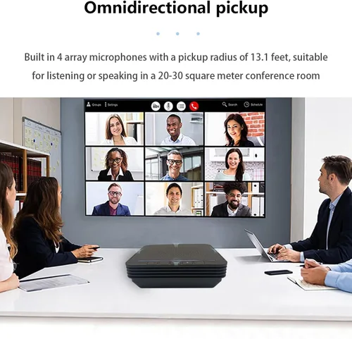 Vista 2 de LVC200B Micrófono omnidireccional para sala de conferencias con altavoz, 8 horas de uso, conexión Bluetooth a PC, reducción de ruido inteligente