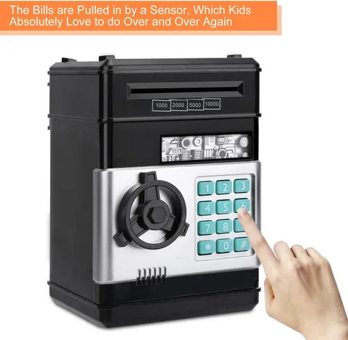 Vista 6 de Alcancía Electrónica de Cajero Automático con Contraseña de Dibujos Animados Lata de Monedas de Efectivo Puede Desplazar Automáticamente Billetes