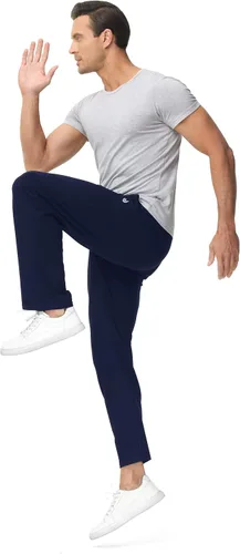 Vista 5 de HARTPOR Pantalones deportivos para hombre, pantalones deportivos de yoga, casuales, holgados, con bolsillos, pierna recta