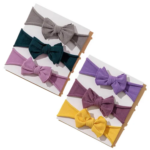 Vista 10 de 6 diademas de nailon para bebé, lazos elásticos para el pelo Tianhoudeger Double Layer Baby Bow Super Soft Elastic Hairbands Hair Accessories Gift