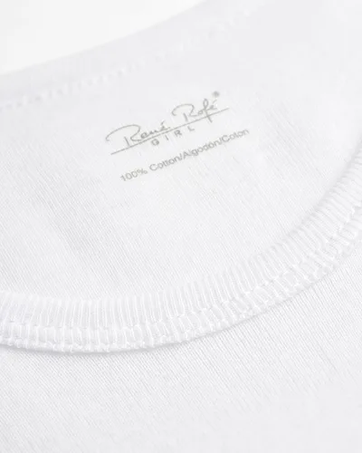 Vista 3 de Rene Rofe Camiseta interior para niña 100 algodón sin mostrar comodidad cuello redondo paquete de 6 2T-14