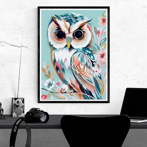 Vista 4 de Kaliosy Kits de arte de diamantes 5D para adultos, diseño de búho por números, pintura de diamantes, animales, bricolaje, taladro completo