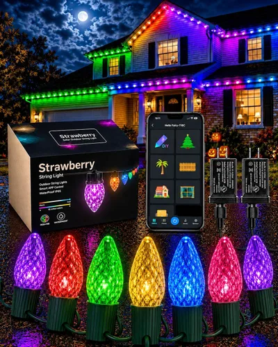 Vista 11 de Cadena de luces de Navidad Smart RGB C9 de 33 pies con 50 LED