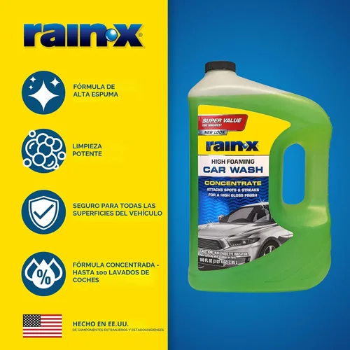 Vista 5 de Espuma para lavado de autos Rain-X 620191 - 100 onzas líquidas. Fórmula concentrada de alta espuma para una mayor acción de limpieza, que levanta