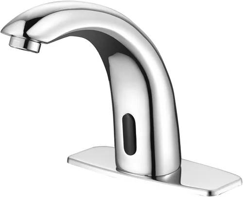 Vista 13 de Grifo de baño sin contacto con sensor automático de movimiento, llaves de fregadero con cubierta de agujero y mezclador de temperatura, llave