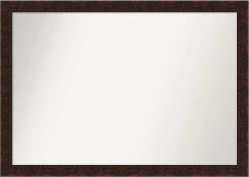 Vista 274 de Amanti Art Espejo de baño de bronce para sobre fregadero, 24 x 24 pulgadas, espejo de tocador cuadrado estrecho de bronce Manhattan, marco de madera