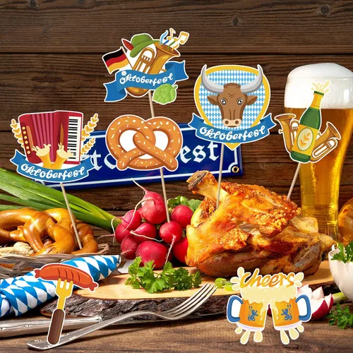 Vista 6 de Decoraciones para fiestas de Oktoberfest, centros de mesa para el Oktoberfest, centros de mesa alemanes para el Oktoberfest, fiesta de cerveza