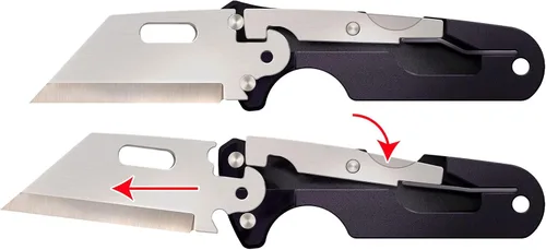 Vista 4 de COLD STEEL Click N Cut - Hunters Fixed Blade Knife Durable 420J2 Steel Compact Hunting & Hiking Multiple Replaceable Blades Sheath & 3 Blades