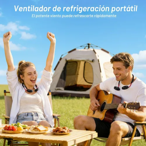 Vista 6 de Ventilador de cuello, ventiladores portátiles para el cuello, ventiladores personales recargables para tu cuello, ventilador portátil
