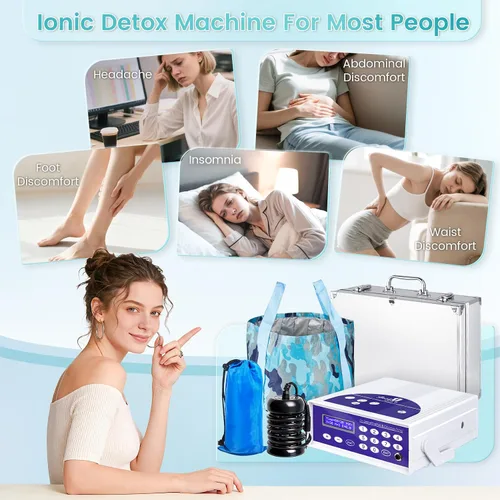 Vista 7 de Máquina de desintoxicación iónica para baño de pies, spa de pies para uso doméstico, sistema de baño de pies de desintoxicación iónica, incluye