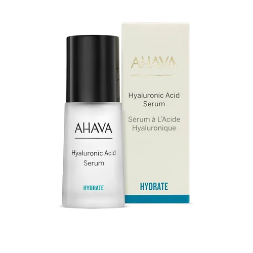 Vista 2 de AHAVA Suero de ácido hialurónico: suero sedoso transparente para aumentar la humedad de la piel, mantiene el nivel de humedad, suaviza las líneas