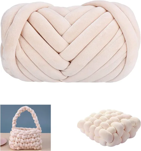 Vista 15 de Hilo de Algodón Grueso para Tejer con los Brazos Crochet Super Saver Jumbo Gigante Voluminoso Premier Hilo para Hacer Mantas para Casa de Mascotas