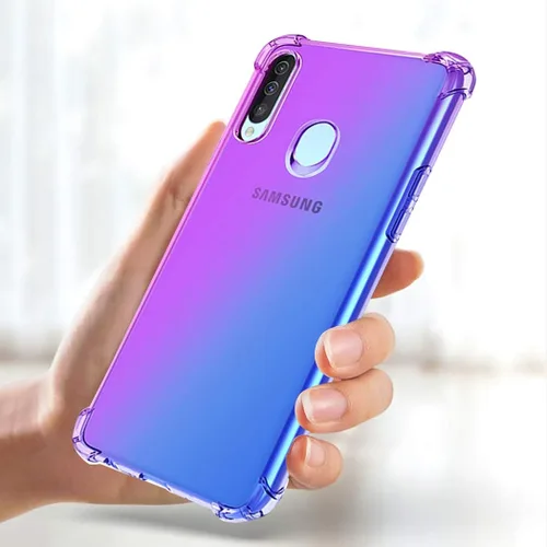 Vista 5 de Funda para Samsung Galaxy A20S, Gradient Slim Anti Scratch Soft TPU Funda Protectora a Prueba de Golpes para Samsung Galaxy A20S (Púrpura/Azul)
