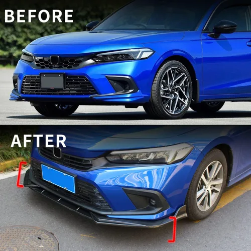Vista 5 de Alerón de Labio Delantero Compatible con Civic Sedan/Hatchback de 11ª Generación 2022-2024, Alerón de Labio de Parachoques para FE1 FE2 FE4 FL1 FL2