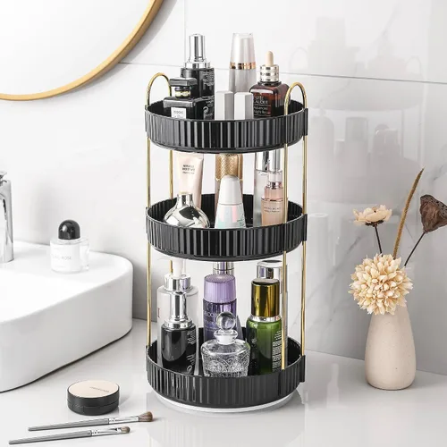 Vista 28 de Aveniee Organizador de maquillaje giratorio de 360 grados para tocador, organizadores de baño mejorados para perfume y cuidado de la piel