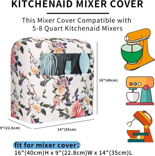 Vista 2 de KitchenAid - Funda para batidora, soporte de cocina compatible con mezcladores KitchenAid Hamilton de 5 a 8 cuartos de galón, funda acolchada