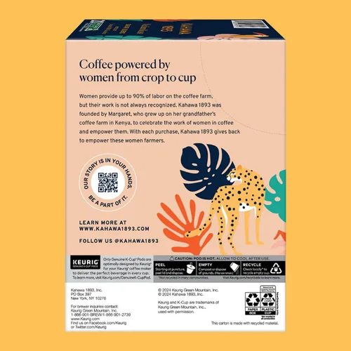 Vista 6 de Kahawa 1893 Café de Tostado Medio K-Cup Pods Mezcla Safari (20 Unidades) - Visto en Shark Tank, Alto en Antioxidantes, Naturalmente Dulce