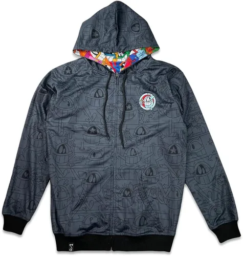 Vista 2 de Grassroots California Sudadera con capucha reversible con cremallera El Pez
