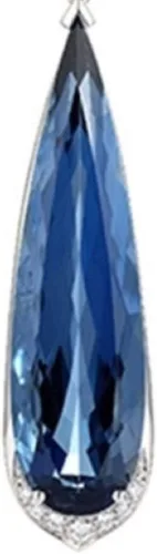 Vista 2 de Pendientes largos de cristal azul con forma de pera, diseño de gancho, estilo bohemio, joyería hecha a mano, excelente libro de moda