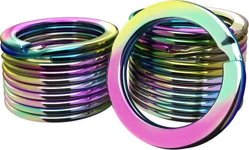 Vista 7 de Llaveros pequeños de 0.8 pulgadas (0.787 in) – Llavero resistente a granel para manualidades – Llavero dividido collar para mascotas, llaves