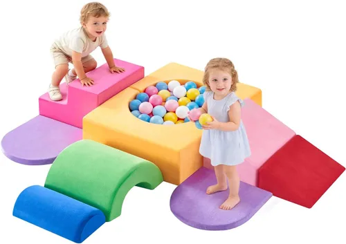 Vista 10 de IFNOW Juguetes de Escalada para Niños Pequeños de Interiores, Juego de 7 Piezas de Bloques de Escalada de Espuma para Niños Pequeños, Escalada