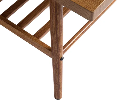 Vista 7 de AMNOOL Modern 19.7 Inch Coffee Table Brown Coffee Table Living Room Coffee Table Bedroom Coffee Table Storage Coffee Table Coffee Table Decoration