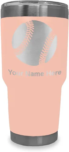 Vista 7 de LaserGram Vaso personalizado de 20 onzas, pelota de béisbol (verde camuflado)