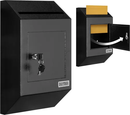 Vista 14 de Durabox Caja Fuerte de Depósito de Buzón a Través de la Puerta 12 x 6 x 15 pulgadas - Buzón de Acero Resistente con Cerradura para Recibir Correo