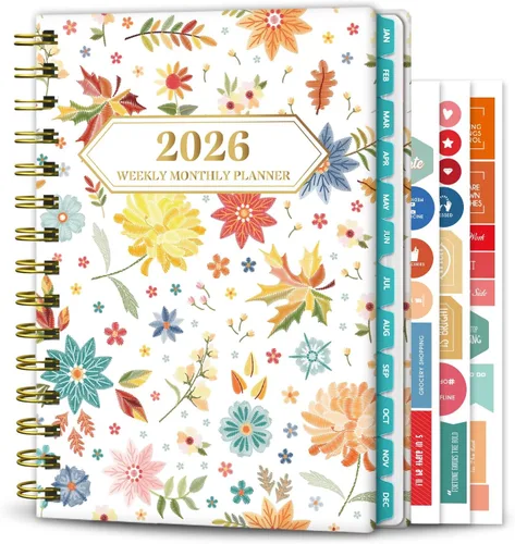 Vista 10 de Ymumuda Agenda 2026, agenda diaria semanal y mensual, enero de 2026 a diciembre de 2026, 8.4 x 6.3 pulgadas, calendario 2026 con pestañas, cuaderno