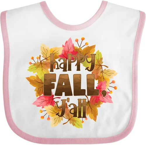 Vista 7 de inktastic Happy Fall, Y'all Fall Leaves Wreath Baby Bib