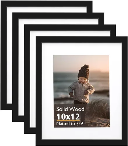 Vista 40 de KINLINK Marco de fotos de 3.5 x 5 pulgadas, color negro ceniza, marcos de madera maciza con plexiglás para mesa y montaje en pared, marcos de fotos