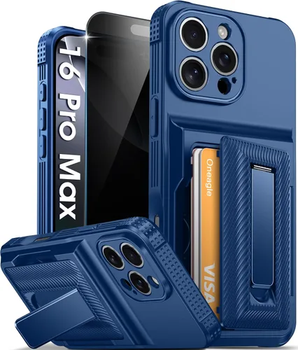 Vista 14 de Oneagle Funda tipo cartera para iPhone 16 Pro Max con tarjetero y soporte