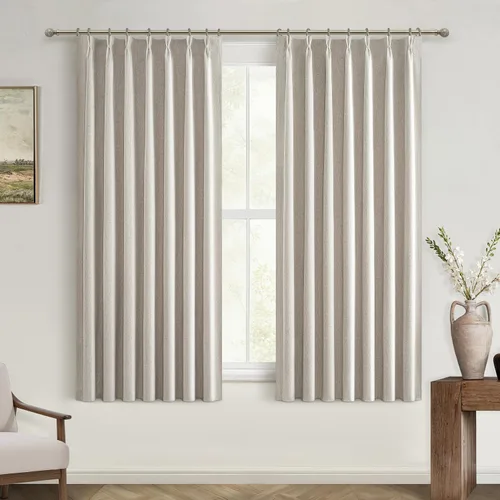 Vista 33 de Cortinas y Drapeados Modernos con Pliegues Pellizco Rosa Bebé de 84 Pulgadas de Largo, Juego de 2 Paneles para Sala de Estar, Cortina de Ventana