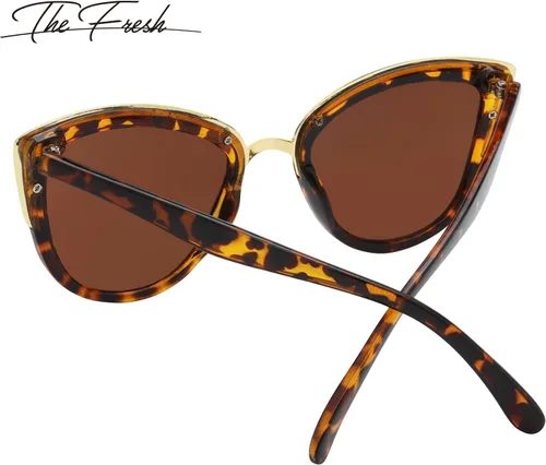 Vista 5 de The Fresh Lentes de sol polarizados estilo retro estilo ojo de gato FR17264P