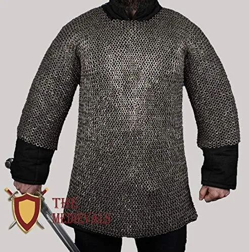 Vista 3 de THE MEDIEVALS 0.354in ID MS - Camisa de media manga con remaches planos Haubergeon Chain Mail Armor