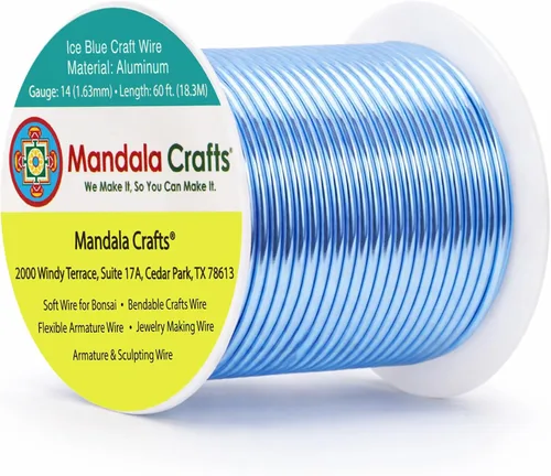 Vista 211 de Mandala Crafts - Alambre de aluminio anodizado de calibre 22 para hacer joyas - 137.2 m de alambre flexible surtido y coloreado - Doble para bonsái