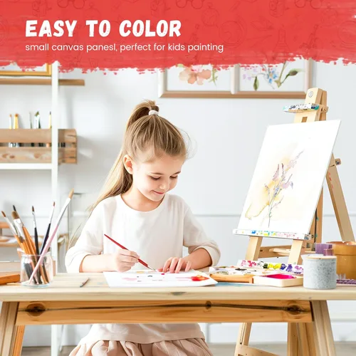Vista 2 de Simetufy Paquete de 12 Tableros de Lienzo Pequeños para Pintura de 4 x 6 pulgadas - Paneles de Mini Lienzo de 100% Algodón sin Ácidos Imprimados